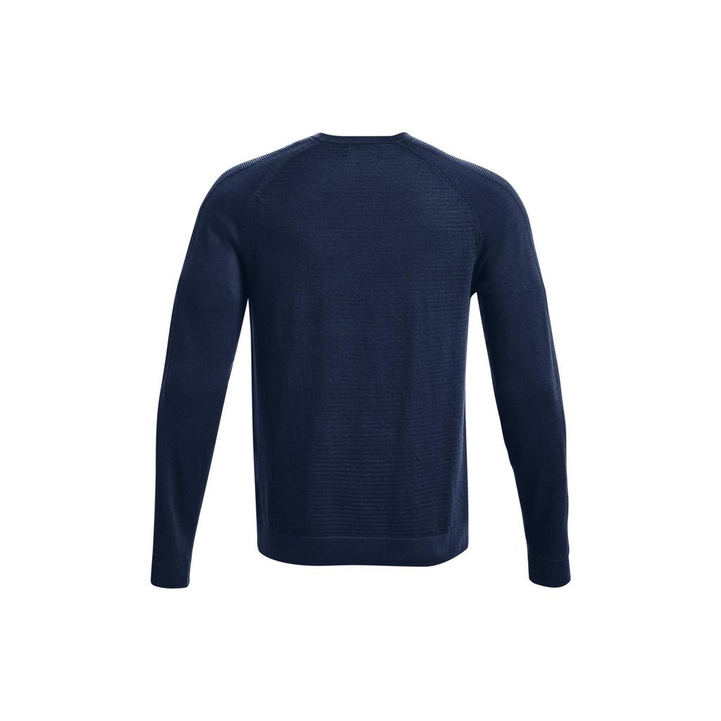 Under Armour Solid Color Crew Neck Sweater Men Sweater Blue 1373684-408