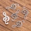 10pcs Musical Note Pendant Piano Guitar Microphone Speaker Suona Music Equipment Alloy Jewelry Accessories