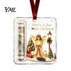 Acrylic Money Holder Christmas Cash Gift Ornament, Angel Santa Cat Ornament for Xmas Tree, Holiday Party Hanging Decoration with Lanyard Tree