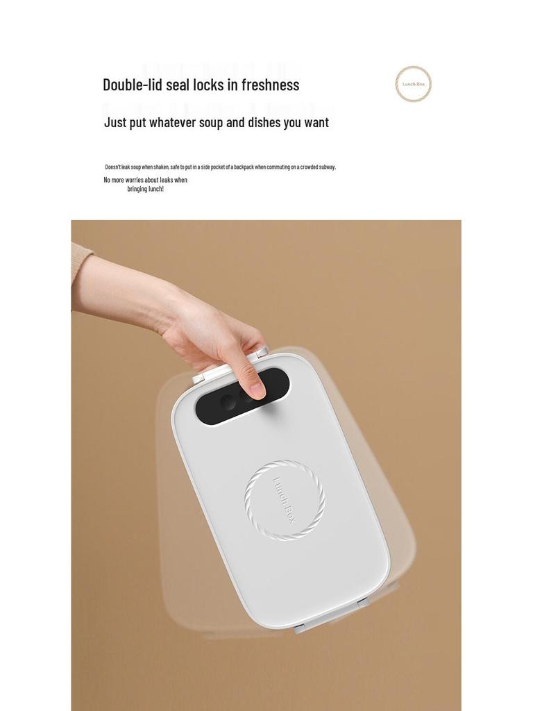 Rechargeable Electric Lunch Box, Waterless, 304 Stainless Steel Liner, Hot Meal Device for Students/Office Workers.