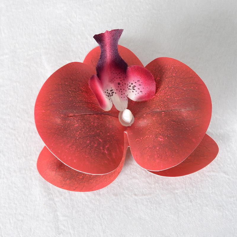 5pcs Simulated Film Butterfly Orchid Flower Head Petals Flower Accessories Headwear Hairclip Handmade Wedding Gift Decoration