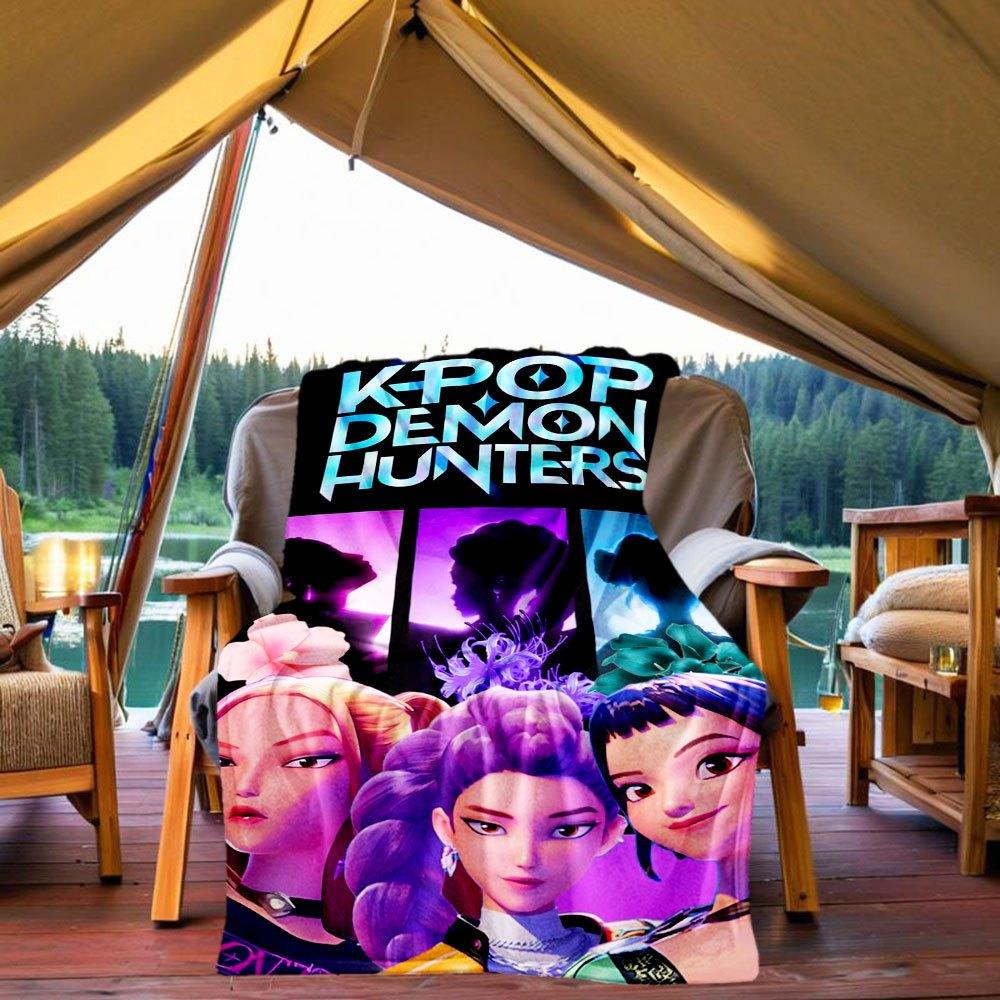 

K-POP DEMON HUNTERS: The Ultimate Fan Gear Collection! Blanket Lightweight Flannel Throw Blanket for Sofa, Bed, Travel, Camping, Livingroom 130x150cm