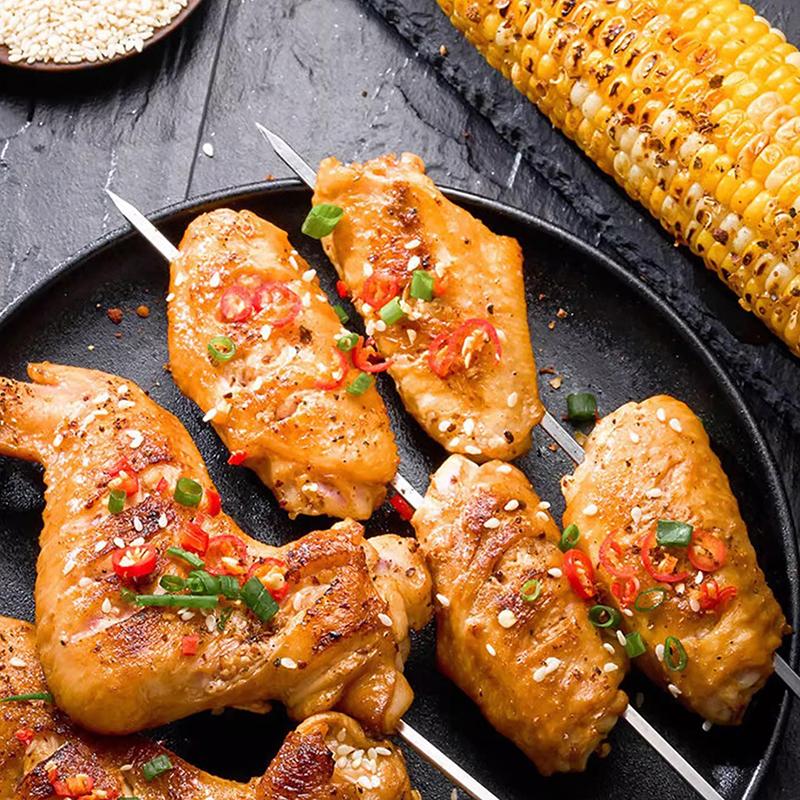 10 Stücke Silber Edelstahl Grillspieß Wiederverwendbare Grill Sticks Bbq Gabel Bbq Utensil Küche Outdoor Camping Werkzeug