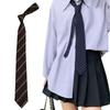 Lazy Tie Hand-tied Neckties Japanese Style Striped Collar Tie for School Shirt
