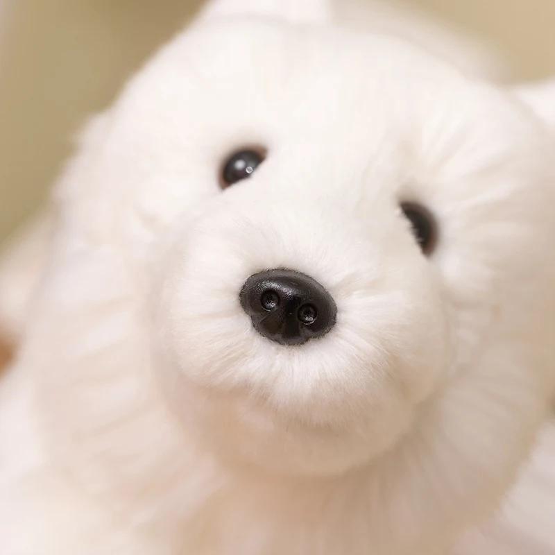 20Cm White Arctic Fox Plush Toy Soft Fluffy Stuffed Wildlife Animal Doll Realistic Fox Plushies Birthday Gift Girl