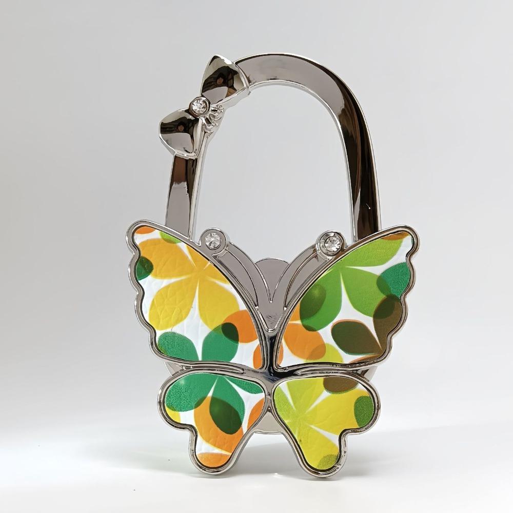 Durable Foldable Butterfly Handbag Hook Portable Creative Purse Holder Chrysanthemum Flowers Purse Hanger for Table