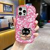 Phone Case: 2D Flat Design Suitable for iPhone 18 17 16 15 14 13 Pro Protective Case, Couple Style, Little Black Cat On Cardboard, Christmas and Hallo