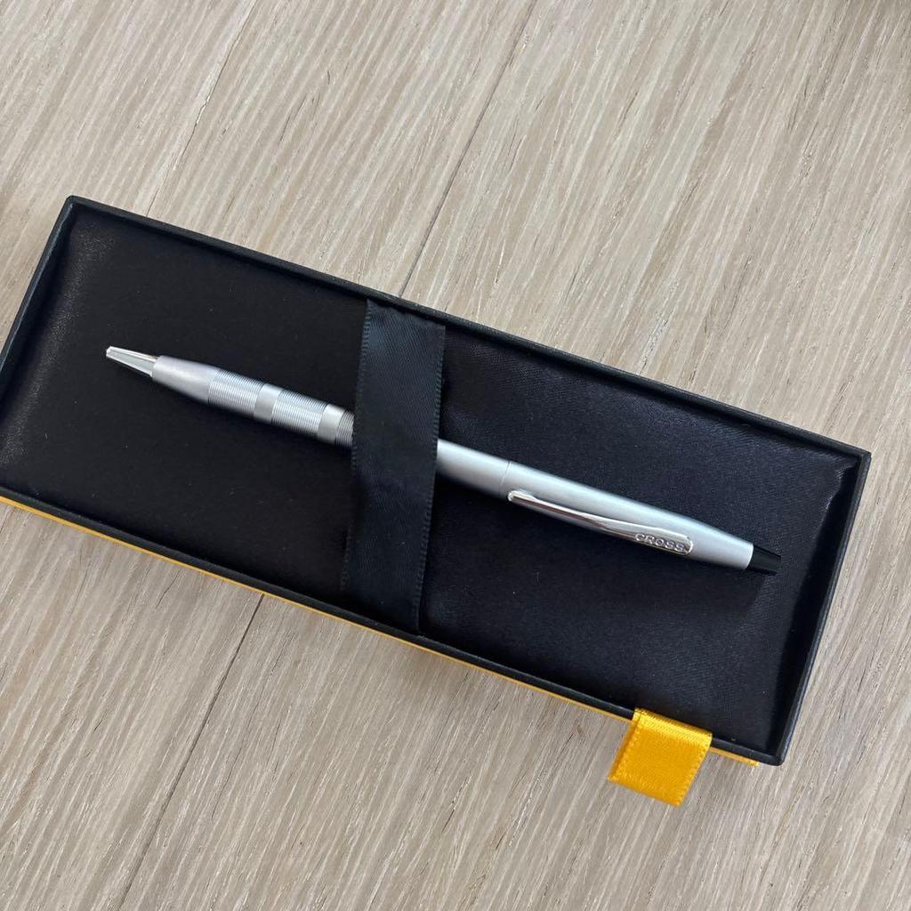 Used Unused CROSS Ballpoint Pen, Silver, with Box, Luxury Pen