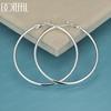 925 Sterling Silver Smooth 50/60/70/80mm Piercing Earrings Fashion Wedding Jewelry