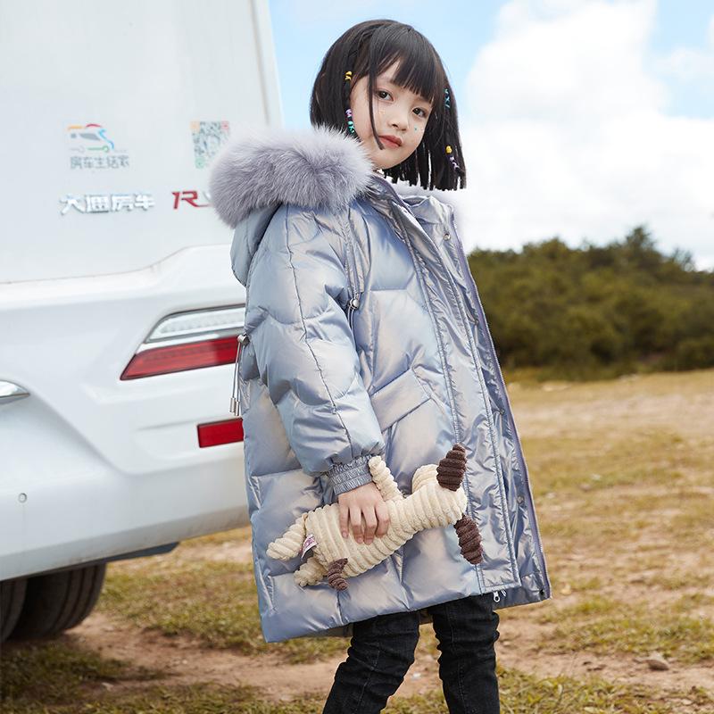 

Детская хлопковая куртка для девочек, однотонная, средней длины, с капюшоном, теплая и удобная зимняя пуховая куртка из хлопка, корейский стиль 110 фиолетовый