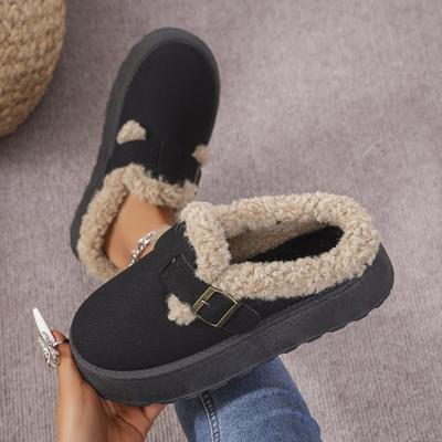 Modne Damskie Kapcie 2024 Nowe Zimowe Płaskie Buty dla Kobiet Pluszowe Zimowe Ciepłe Grube Modne Kapcie Klapki Damskie Zapatos De Mujer