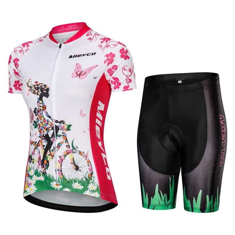 Damen Fahrradtrikot Atmungsaktiv Schnelltrocknend Mountainbike Rennrad Bekleidung Outdoor Sportbekleidung