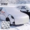 Waterproof Ice Guard for SUVs Car Windshield Snow Cover with Hood Extension, Aluminum Film Half Universal Fit Sun Shade Cover, Winter Frost SUV Sedan