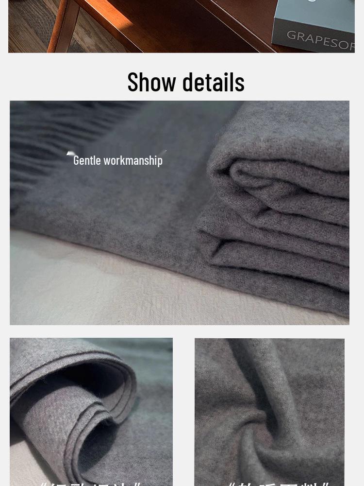 Luxury Unisex Scarf: Autumn/Winter Thickened Solid Color Cashmere-Feel Shawl
