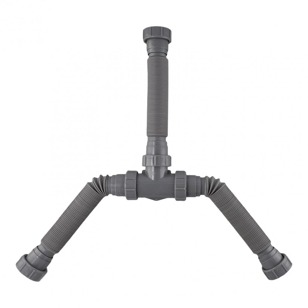 Adjustable Double Sink Drain Kit: Flexible 1-1/2 & 1-1/4 Inch P Trap Sink Drain