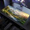 Nature Landscape Scenery Large Mouse Pad Non Slip Rubber Base Mountain River Print Gaming Desk Mat For Gamer Setup Style