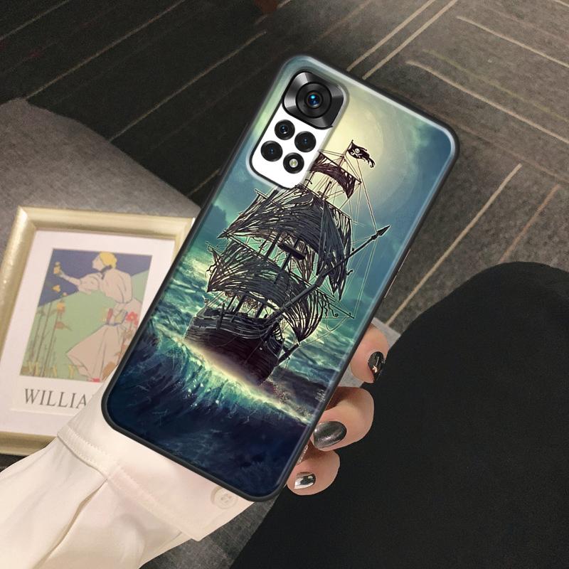 Sailing Pirate Ship Funda For Xiaomi Redmi Note 14 13 Pro 9 10 11 12 Pro 10S 11S 12S Redmi 13C 10C 12C 14C Case