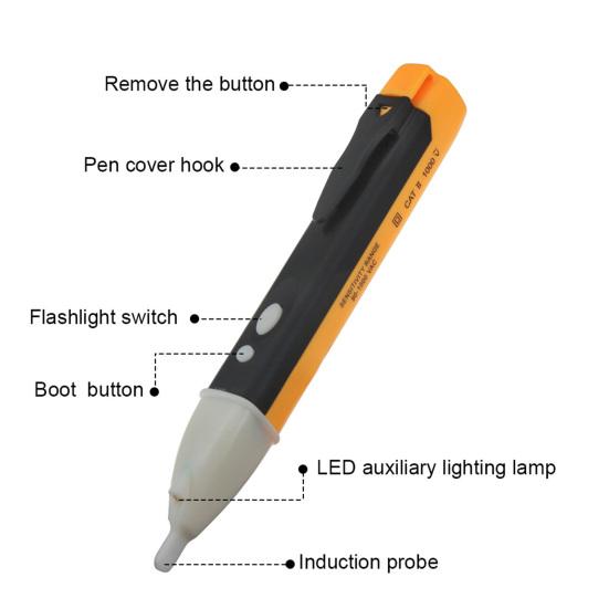 Non-Contact Dual Button Multifunctional Induction Electrician Voltage Tester Pen