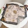 Summer new double-sided velvet scarf air-conditioned room with shawl women travel photo thin sunscreen 61 small square scarf