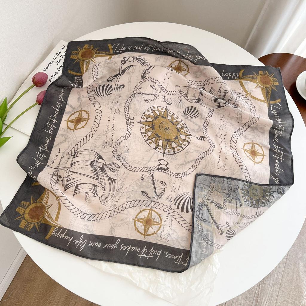 Summer new double-sided velvet scarf air-conditioned room with shawl women travel photo thin sunscreen 61 small square scarf