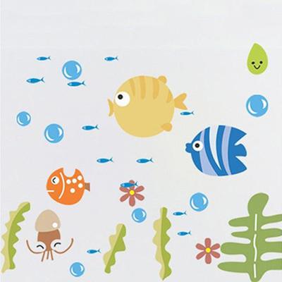 Badezimmer Cartoon Fisch Tapete Baby Kinderzimmer Aufkleber Kunst Wand