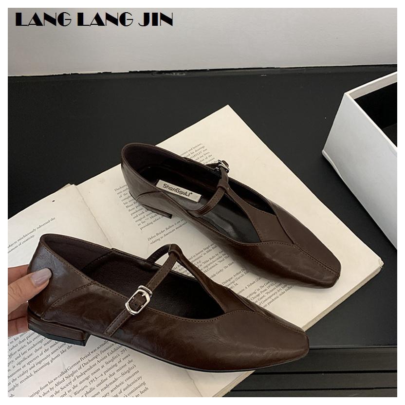 2025 New Autumn Flats Ballet Shoes Brand Designer Women Casual Loafers Fashion Mary Janes Shoes Round Toe Ballerina Female Mujer