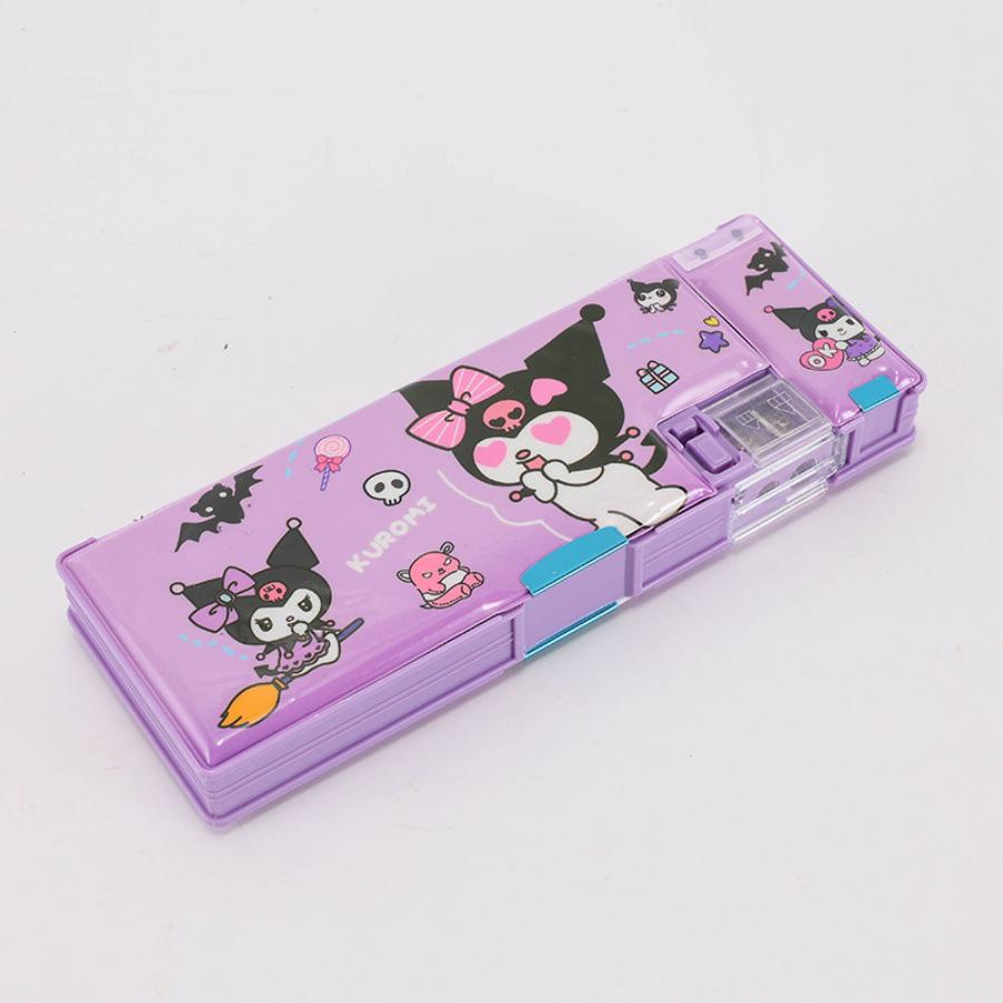 Cute Pencil Case for Girls, Kindergarten & Elementary Students: Multifunctional Stationery Box with Sharpener, Ruler & Scissors.