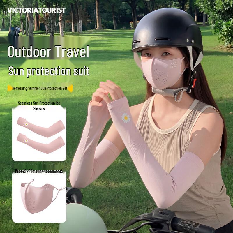 VICTORIATOURIST UV Protection Ice Sleeves & Mask Set One Size