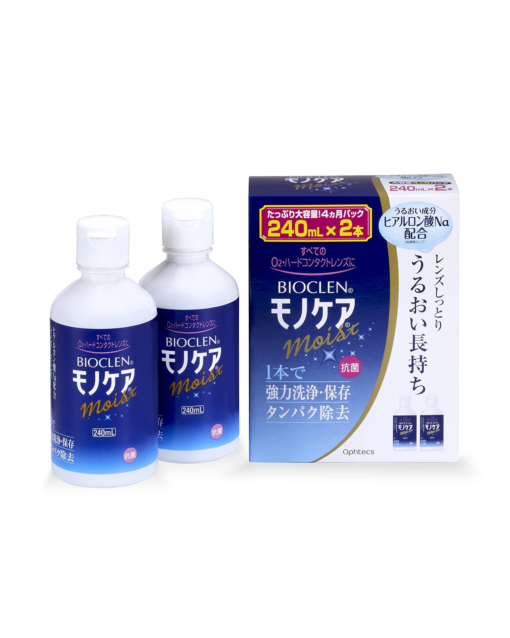

OPHTECS BIOCLEN ONE Bioclean Monocare 240ml x 2 bottles lens care Moist, (contact product)