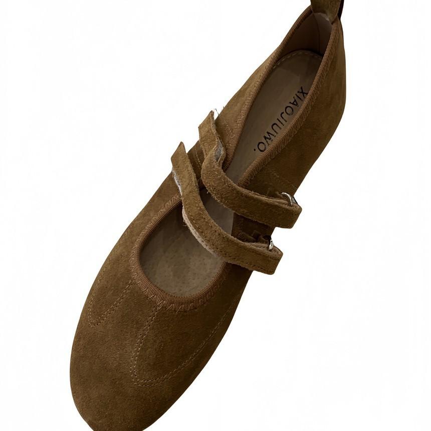 Retro Mary Jane shoes women's 2025 new Korean version comfortable simple versatile Velcro flat single shoes women's shoes