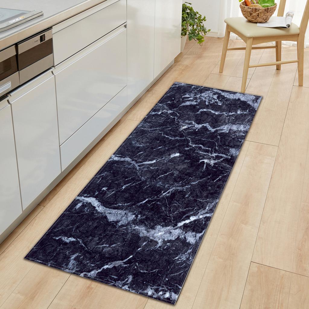 Marble Carpet Long Floor Mat Stone Pattern Theme Doormat