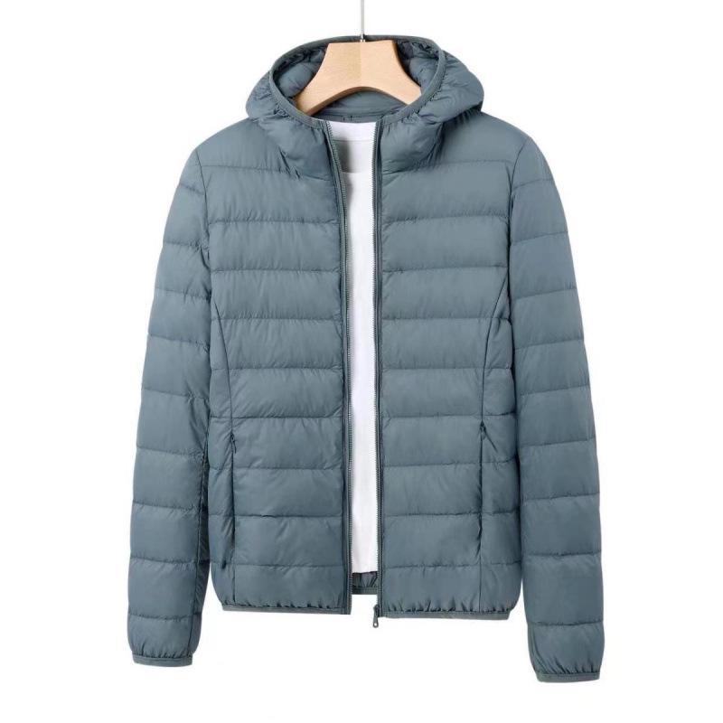 

Женская легкая пуховая куртка 2024 - 90% пух белой утки, теплая, повседневная, воротник-стойка, с капюшоном, для осени/зимы 4XL 145-165 lbs