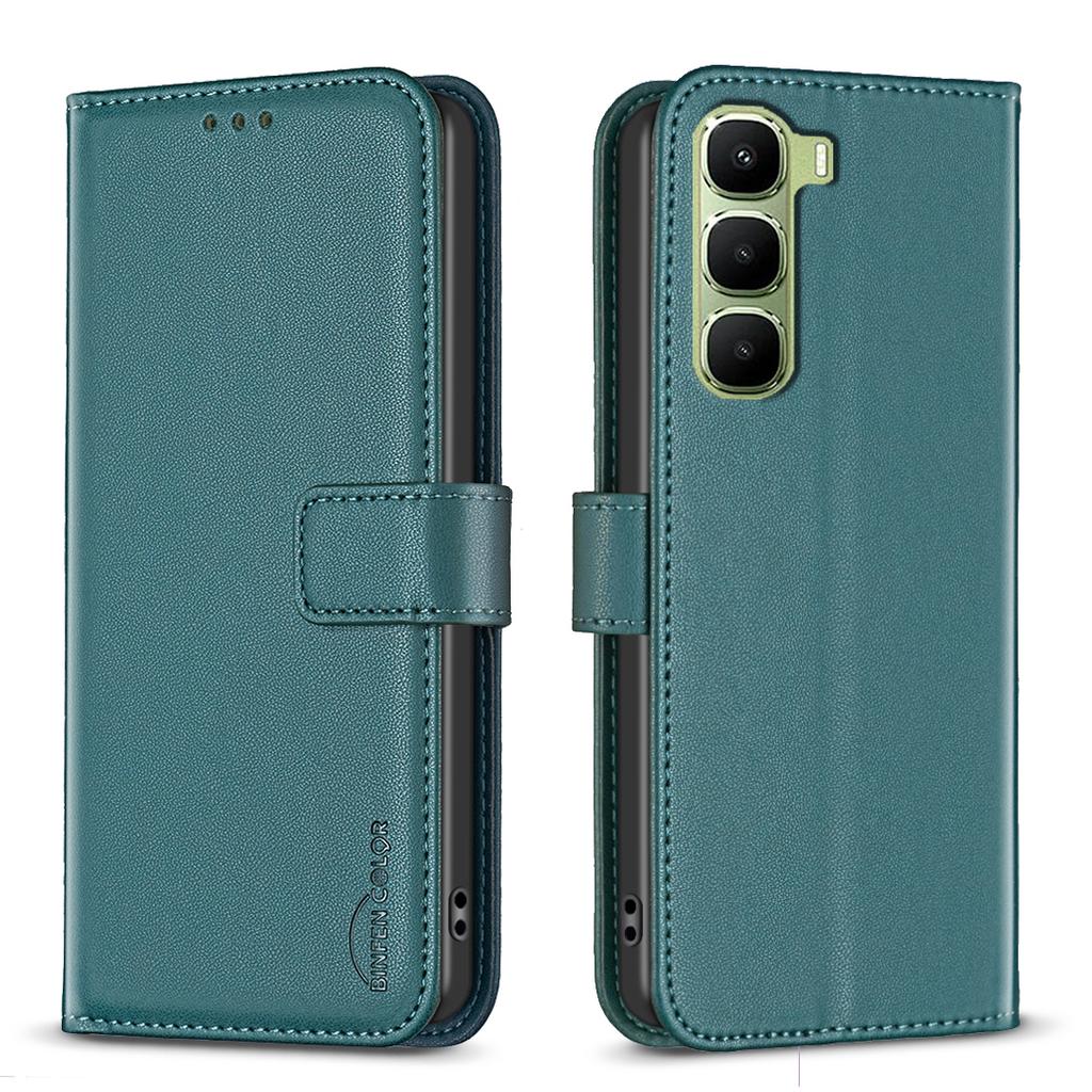 Pro pouzdro na telefon Infinix Hot 60 Pro 4G BINFEN COLOR BF17 Peněženka Folio Flip Kožený kryt