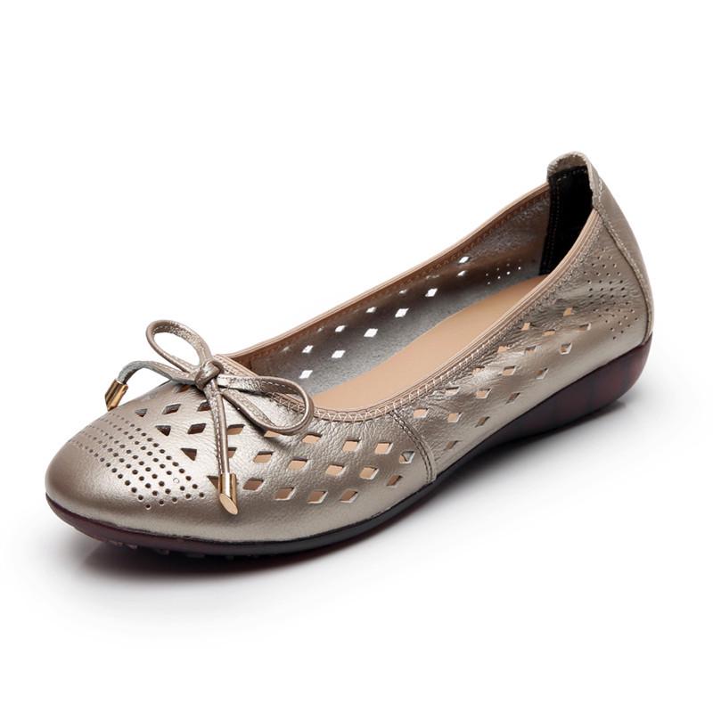 

Женские сандалии из коровьей кожи с мягким бантом и полой подошвой, большие размеры 2927. 38