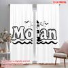 2pcs 2D Flat Printing Curtains Moan Lighthouse Birds Waves Polyester Without Electricity 0 Perfect for Entryway Room Parties