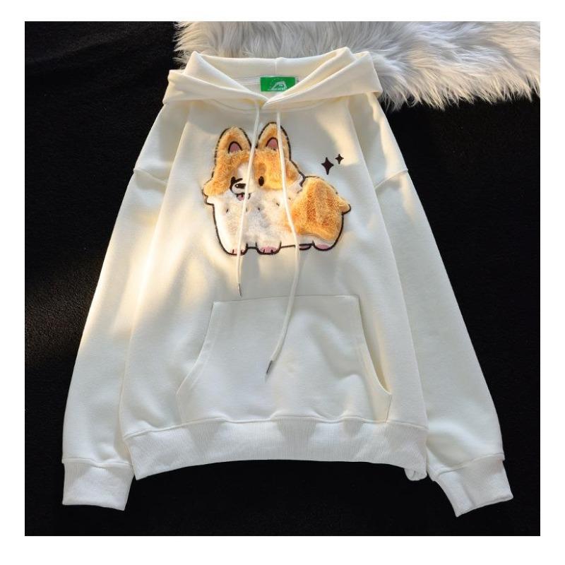 Ladies Fashion Casual Long Sleeve Round Neck Hoodie Pullover Top With  Pockets