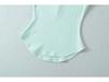 Damen Einfarbiges Slim-Fit T-Shirt mit Herzausschnitt & Gebogenem Saum