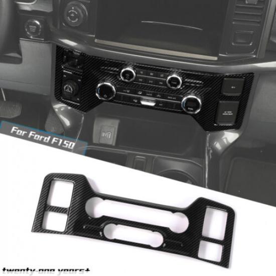 Carbon Fiber Central Control Air Conditioner Panel Trim Cover For Ford F150 21+