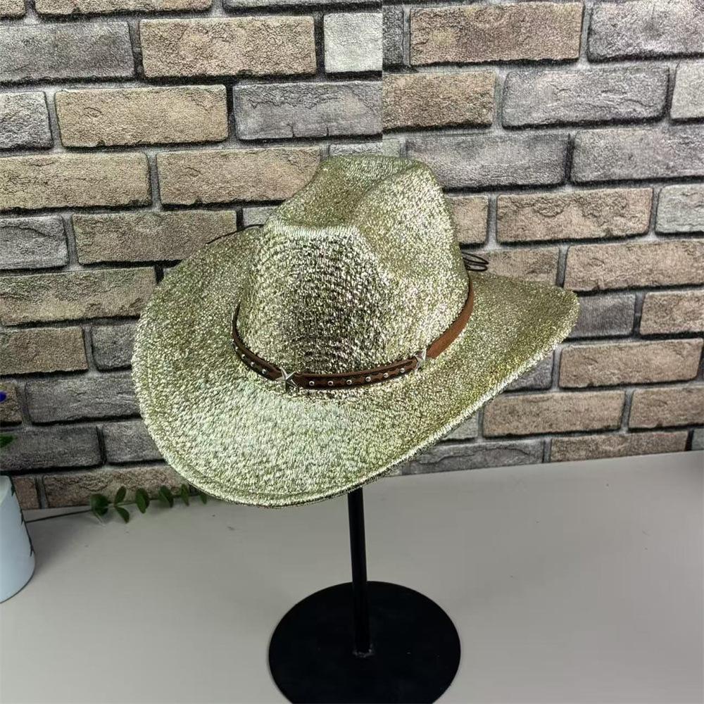 European and American Knight Hats Western Cowboy Stage Performance Retro Gentleman's Hat Party Performance Jazz Hat Upturned Cowboy Hat