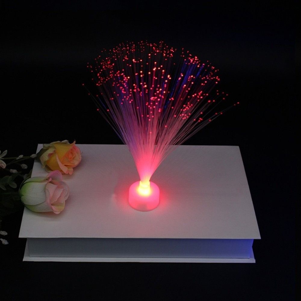 Multicolor LED Fiber Optic Light Color-Changing Night Lights Creative Candle Lamp  Home Decor
