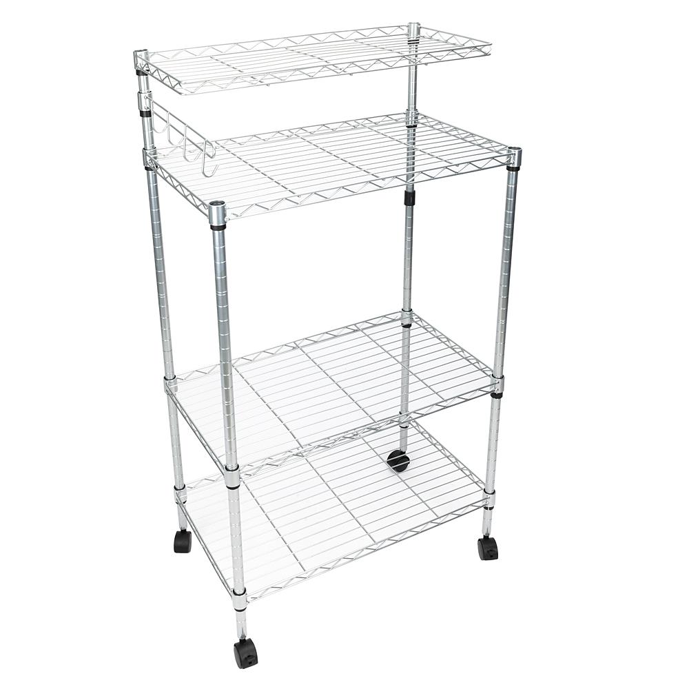 US 4Tier Kitchen Bakers Rack Microwave Oven Stand Storage Cart Workstation Shelf Kitchen Furniture
