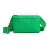 Intrecciato Woven Zip Closure Messenger Bag Men Bags Silver Green 651938V0E523724