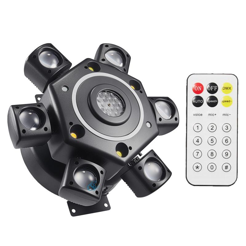 DJ Equipment 100W Six Arms Beam Led Moving Head Party Disco Ball Lights Effect Strobe Lamp DMX512 Control For Club Stage