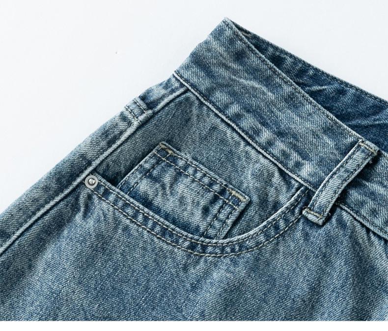 Korean-Style High-Waisted Wide-Leg Jeans for Women - Autumn/Winter, Loose Fit, Plus Size, Floor-Length Trousers