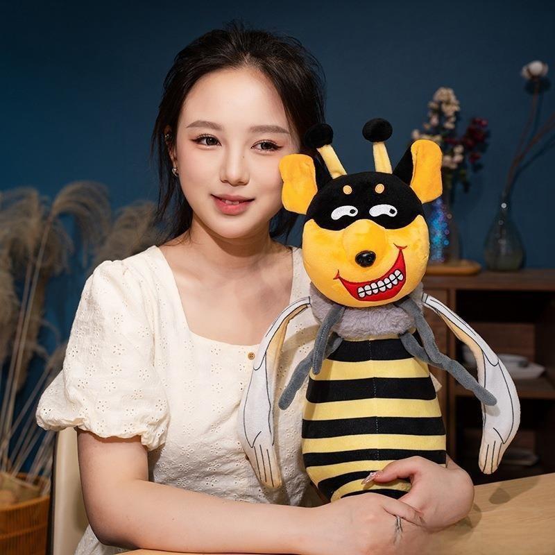 Bee Cartoon Cute Dog Plush Toy Pillow Soft Animal Doll For Children Gift Holiday