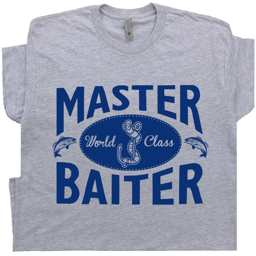 Master Baiter T Shirt Funny Fishing Offensive Dirty Men Saying Rude Sex Slogan S