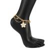 Gold Flower Pendant Anklet Adjustable Beach Jewelry Simple Oil-Dripped Foot Chain  Vacation