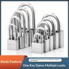 1 PCS High Security Stainless Steel Keyed Alike Padlocks Cut Resistant Shackle For Gates Lockers Warehouse 6