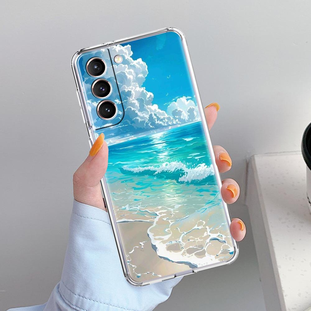 Phone Case For Samsung Galaxy S26 S25 S24 S23 S22 Ultra S20 S21 FE 5G Plus Soft Clear Cover Ocean Dolphin