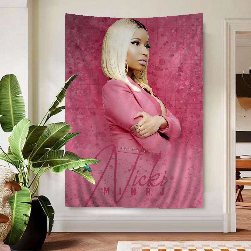 Beliebte Rapperin Sängerin N-nicki Minaj Wandteppich Kunstdruck Japanischer Wandteppich Anime Wandbehang Heimdekoration